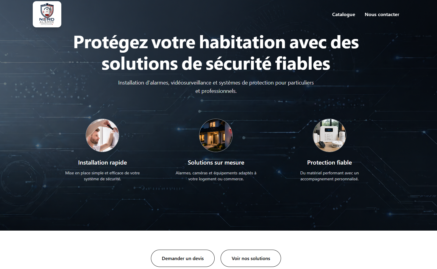 Aperçus du site Nord Alarme