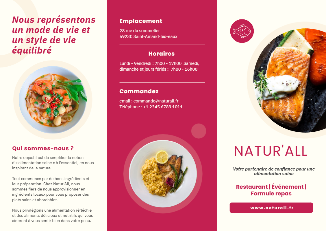 Exemple de flyer pour restaurant