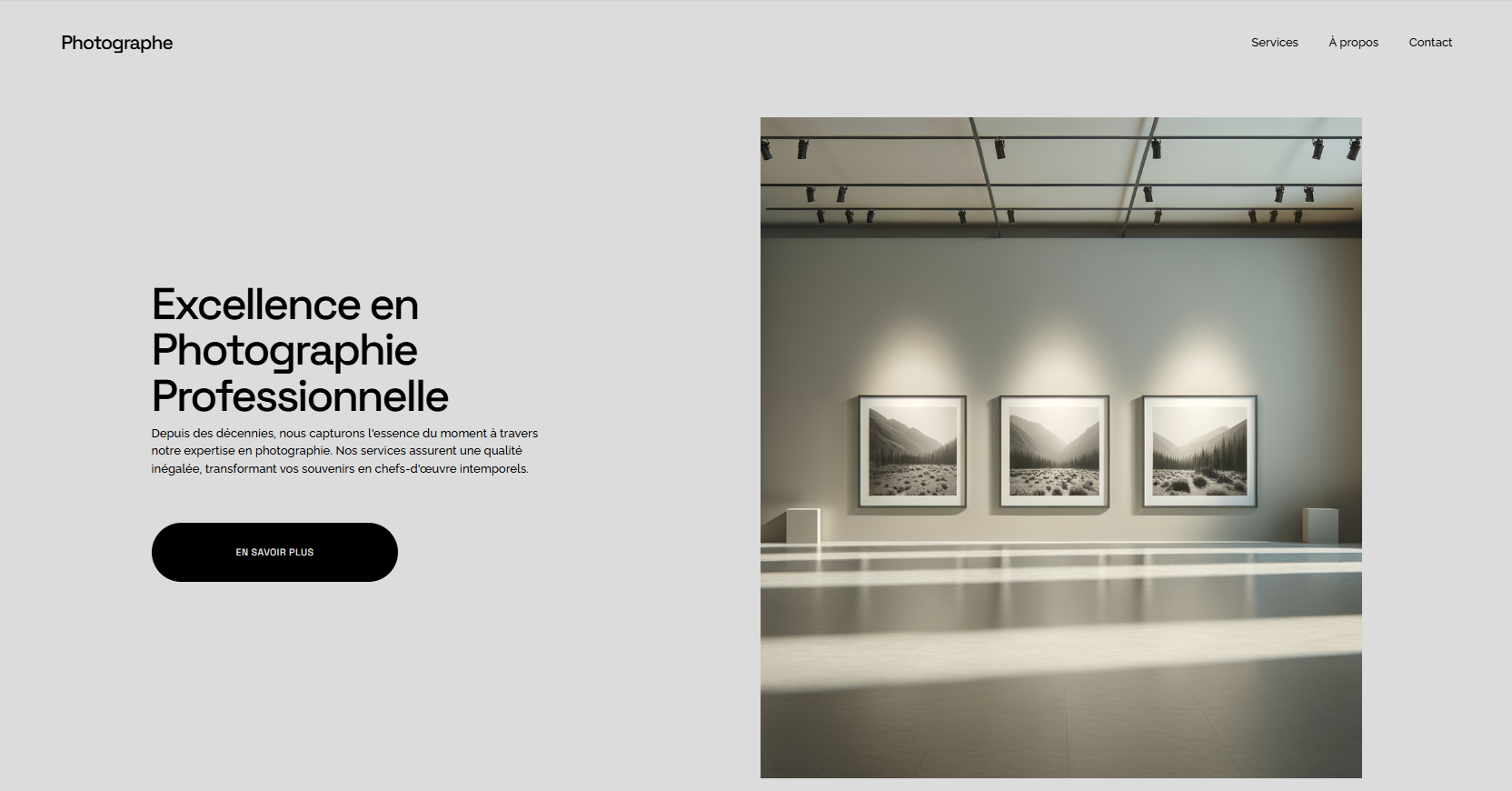 Maquette de site pour photographe